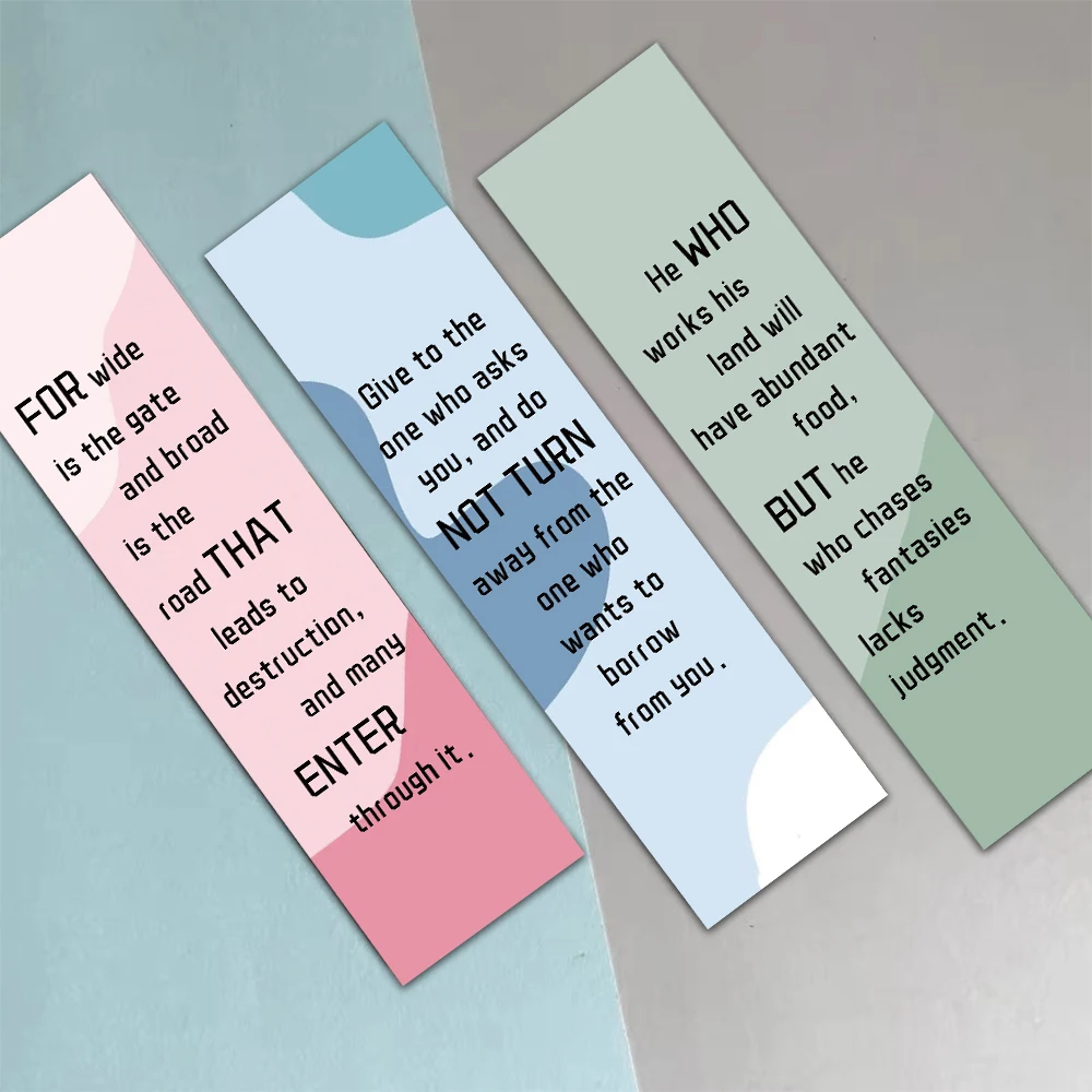 30pcs Concise Bible Bookmarks Multifunctional Reading Page Markers Book Markers DIY Decorative Page Holders Paper Cards