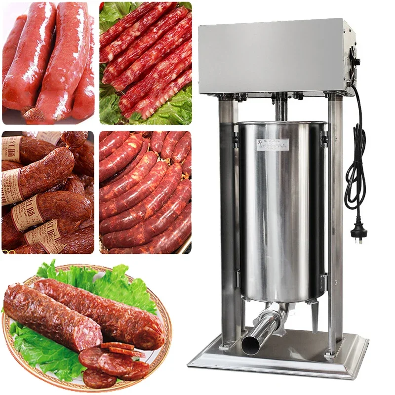 Machine à farcir les saucisses commerciale, appareil vertical en acier inoxydable, remplissage d'aliments pour hot-dog, 15L, 110V, 220V