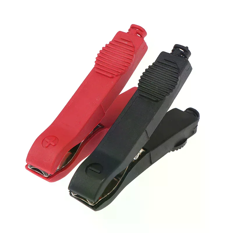 2Pcs 50A Red + Black 75mm Insulated Crocodile Crocodile Car Caravan Van Battery Test Lead Clips Best Promotion Alligator Clips