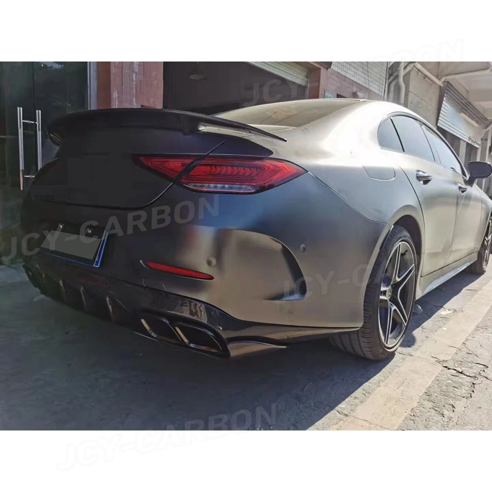 

JCYECF Rear Bumper Diffuser with Silver Exhaust Tips for Mercedes Benz CLS W257 CLS300 350 450 CLS53 63 For AMG 2018-2021 Carbon