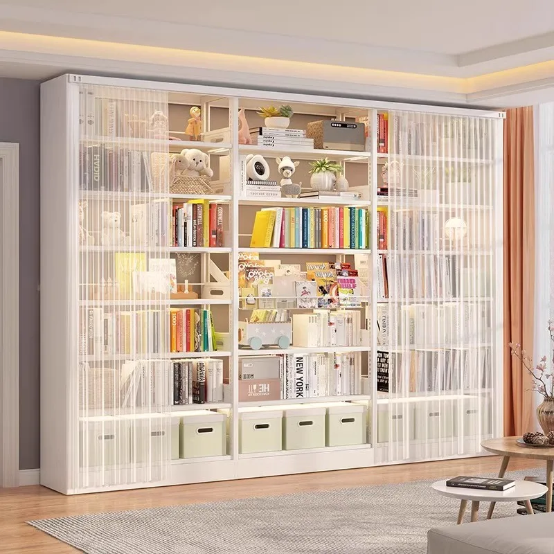 Étagère à livres en acier pour la bibliothèque de la maison, bibliothèque pour enfants au sol, image, salon, rangement en fer simple T1