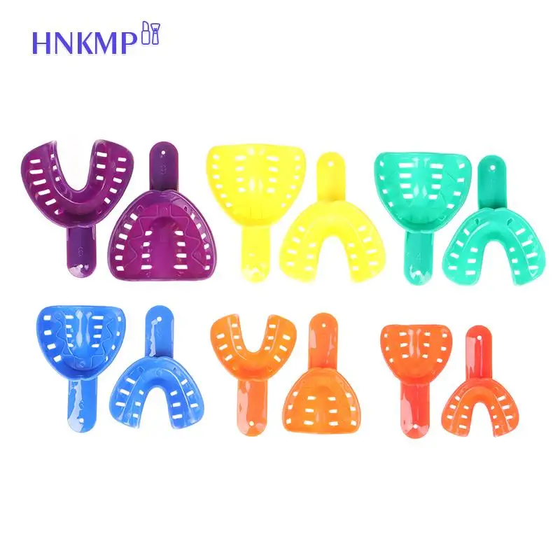 12PCS/Set Plastic Teeth Holder Childrens And Adults Dental Impression Trays Color Whitening Plastic Teeth Holder Trays Tools