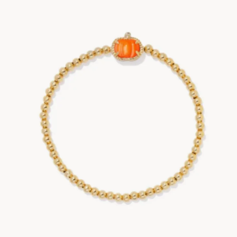 Europe and the United States fashion atmosphere sense of Halloween orange pumpkin copper ball stretch bracelet female jewelry