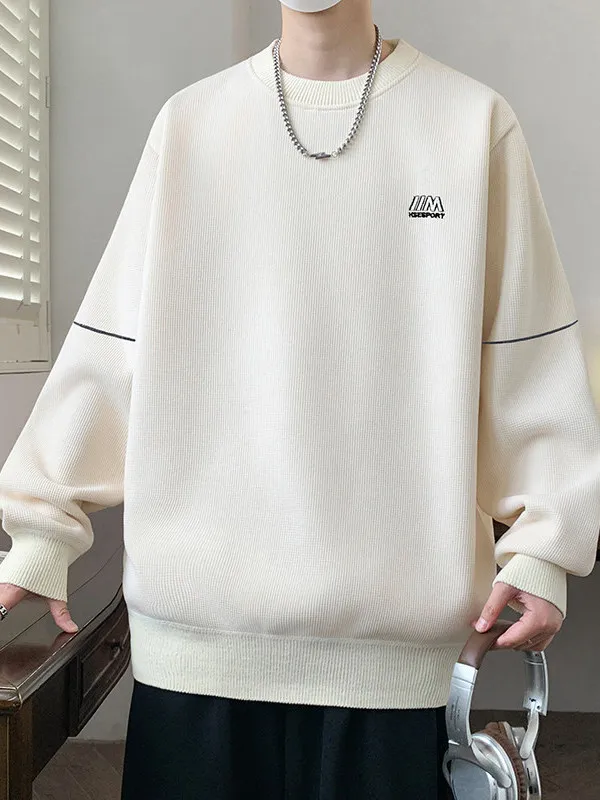 

Утепленный флисовый свитер с круглым вырезом, вязаный, зимний, теплый, базовый слой, повседневный, из полиэфирного волокна, молодежный, мужской, модный