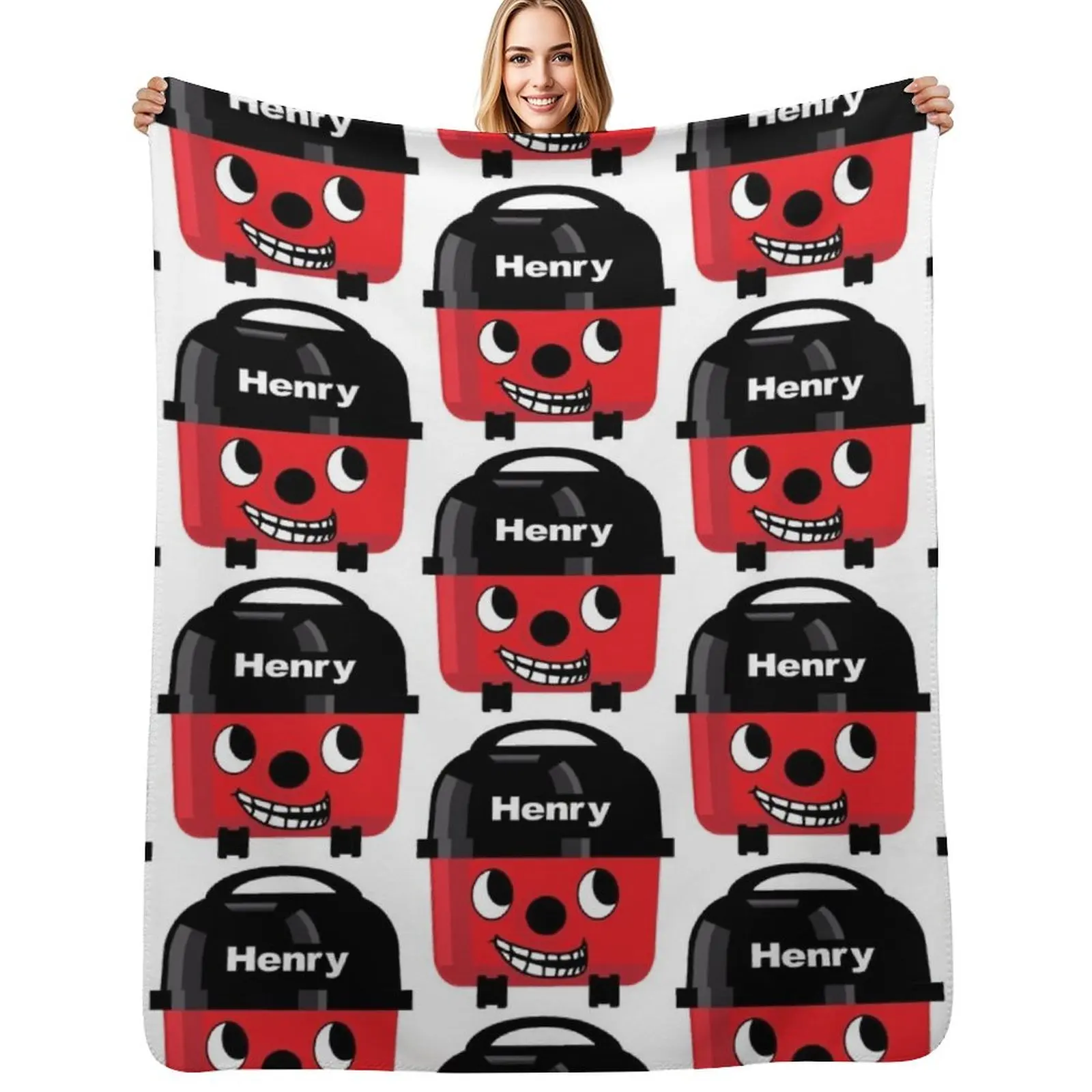 

Henry Hoover - Trollface Throw Blanket Multi-Purpose Personalized Gift Hairys Plaid Blankets