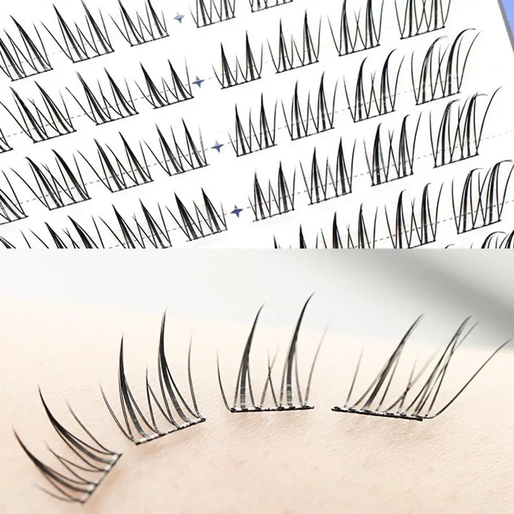 Faux cils segmentés en Jade de Style renard, Simulation naturelle, faux cils inclinés, Style bande dessinée volante, Mascara artificiel