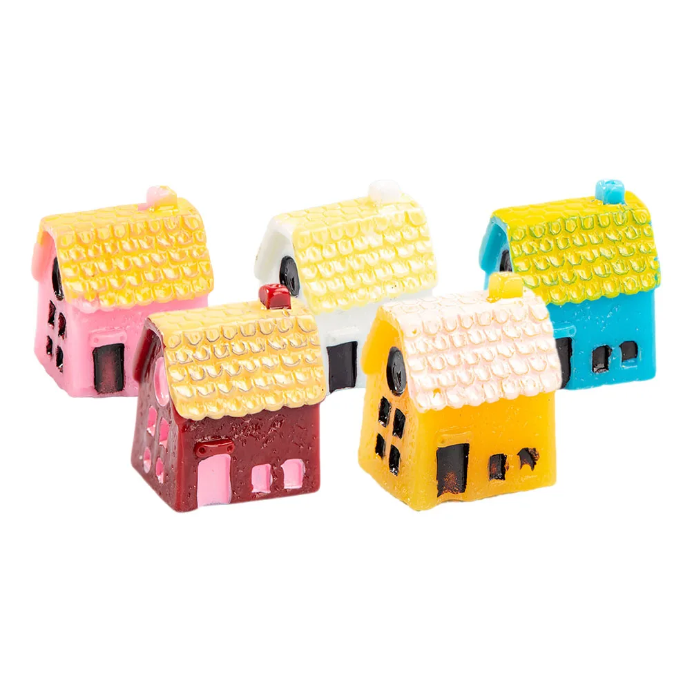 

5 Pcs Micro Landscape Small House Garden Decor Desk Ornaments Decors Miniature Figurines Household Dollhouse Decorations