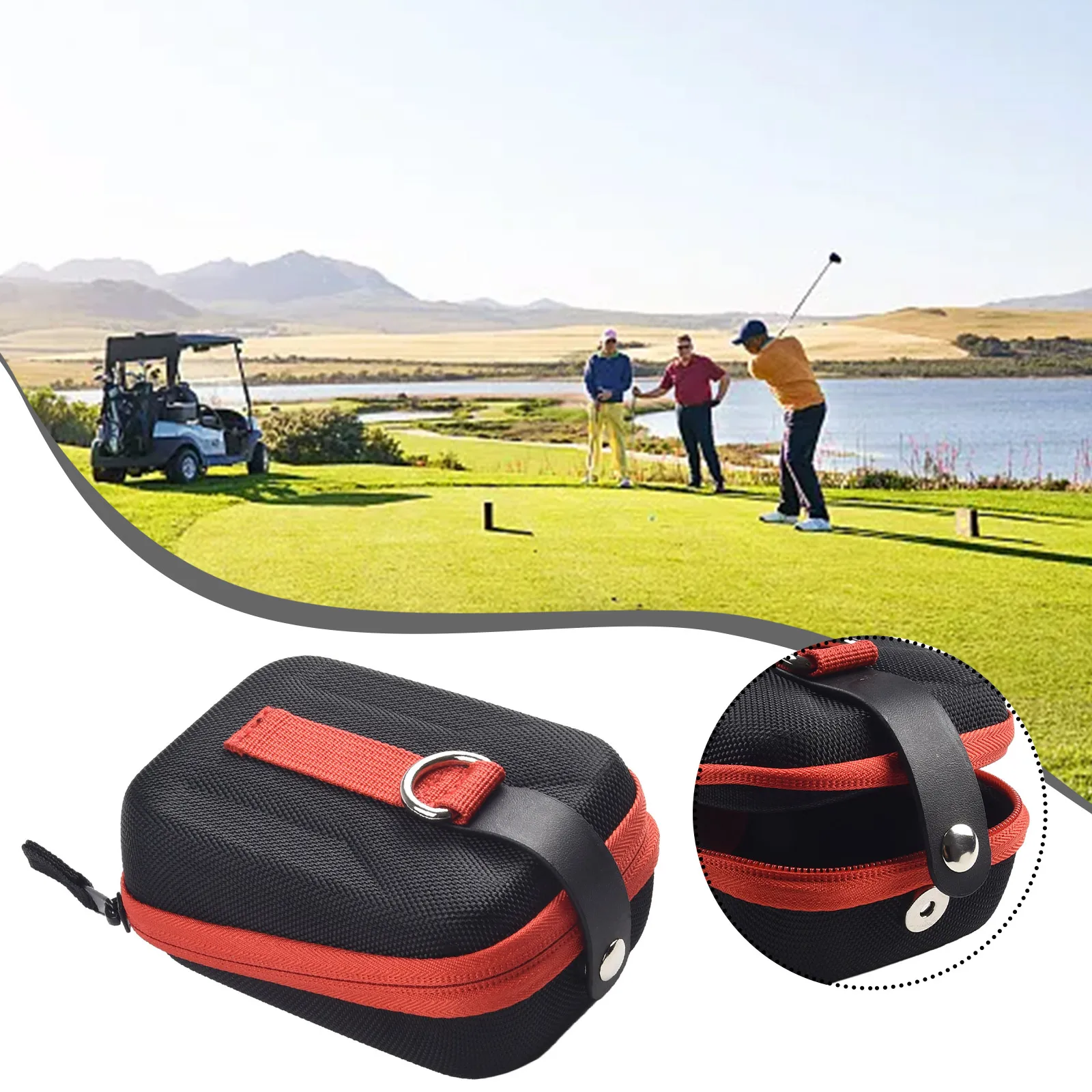 Protective Bag for GolfRangefinders, Oxford Cloth, EVA Material, Waterproof, Shockproof, Magnetic Buckle, Black