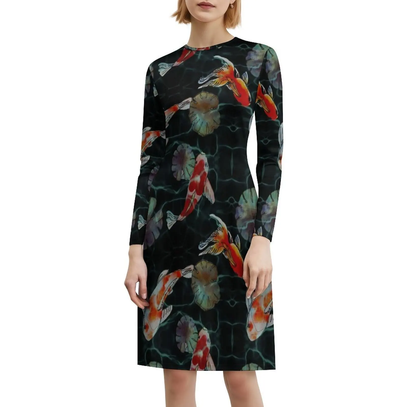 فستان أسود كوي فيش جرينري على شكل قلب فستان أنيق للحفلات الصيفية للنساء كوي فيش اليابان اليابانية أزرق داكن أبيض #6