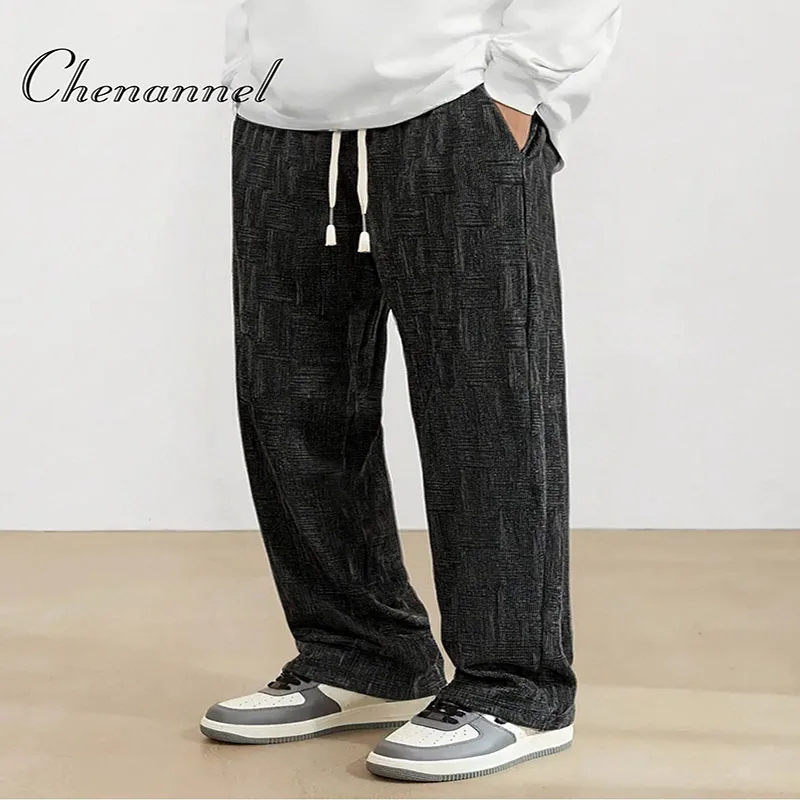 

Men's Autumn Winter American Retro Pants Trendy Brand Casual Loose Straight Leg Sporty Trendy Versatile Bottoms