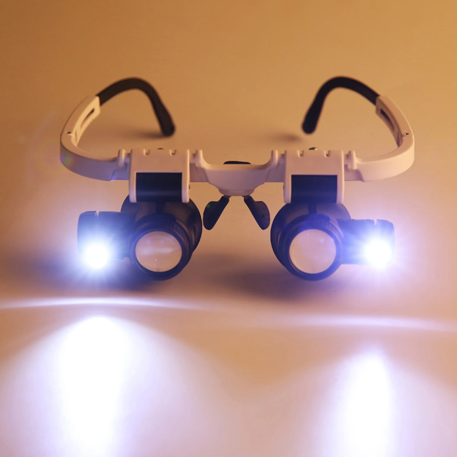Imagem -06 - Lupa de Telescópio com Luz Led Dupla Lupa Montada na Cabeça para Modelagem Reparação Costura e Solda