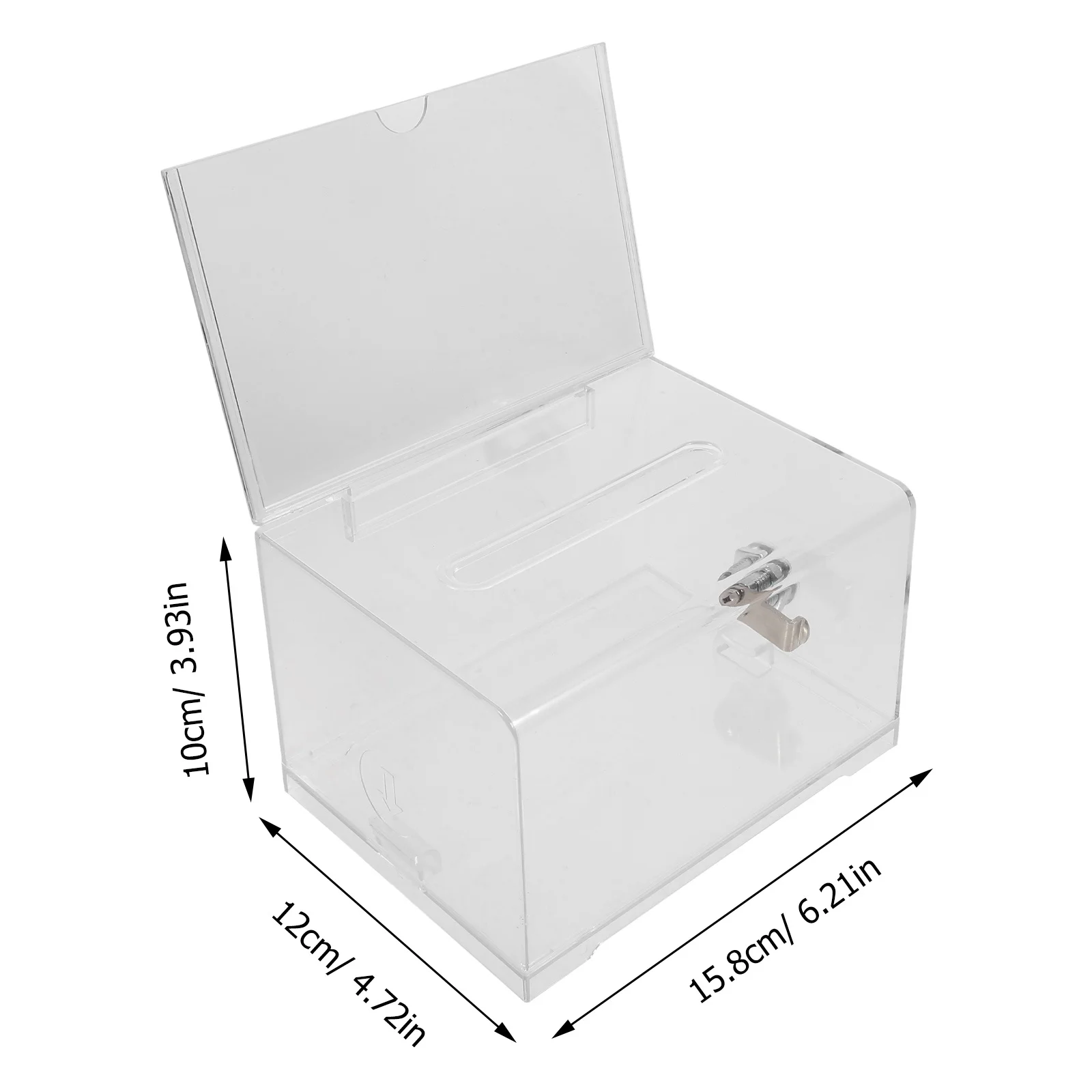 1 set 1 Set Clear Acrylic Voting Box Lock Donation Fundraising Suggestion Ballot Collection Public Complaint Letter Storage