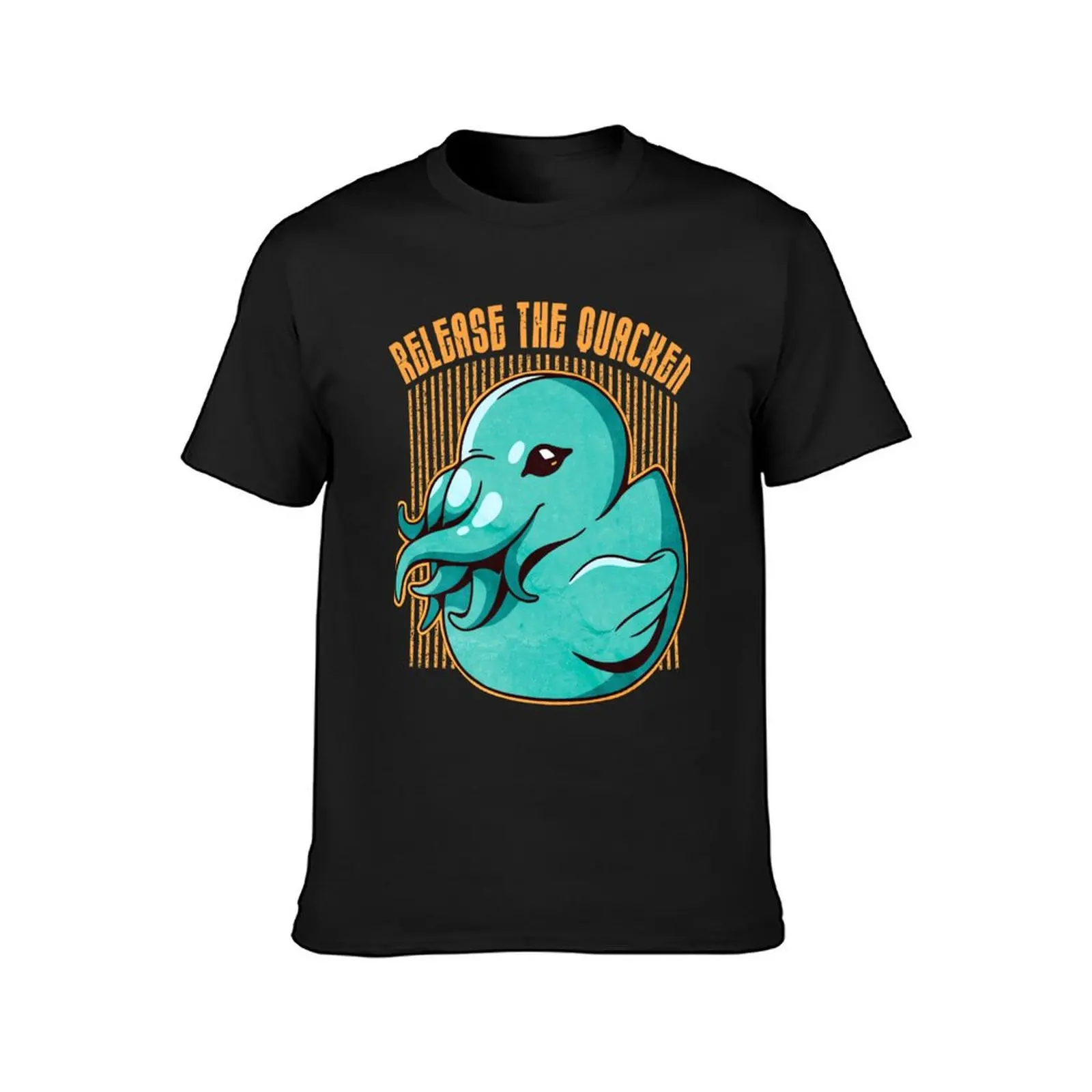 Camiseta de manga corta para hombre, ropa de anime, estampado de pulpo, pato, Kraken, Release The Quacken