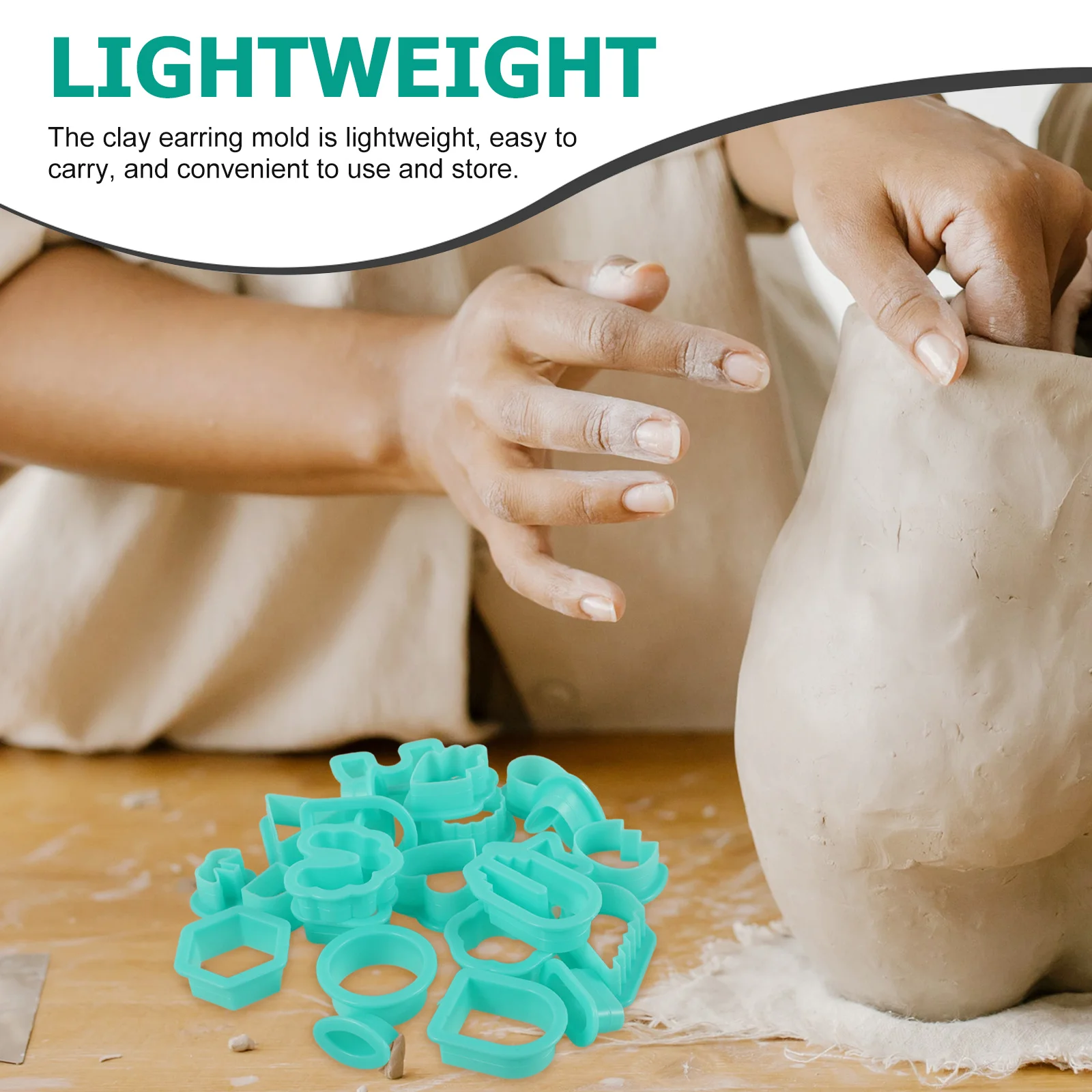 24 قطعة من قواطع طين البوليمر خفيفة الوزن من البلاستيك قالب القرط صينية لتقوم بها بنفسك صنع المجوهرات أدوات حرفية أشكال متعددة الحجم للبوليمر