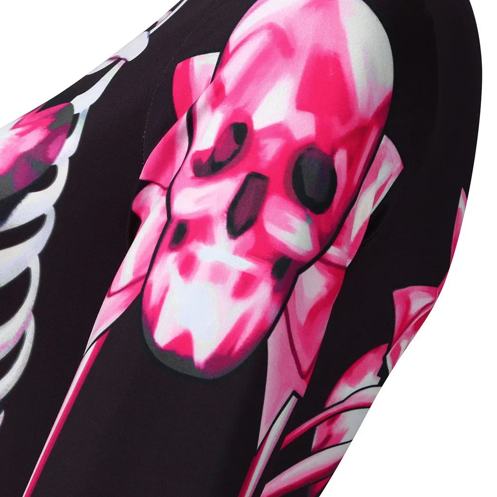 2026 Mädchen Jungen Gothic Geisterbraut Cosplay-Set Skelett-Rosen-Print Bodysuit für Kinder Halloween Karneval Kostüm-Party – Detail 16