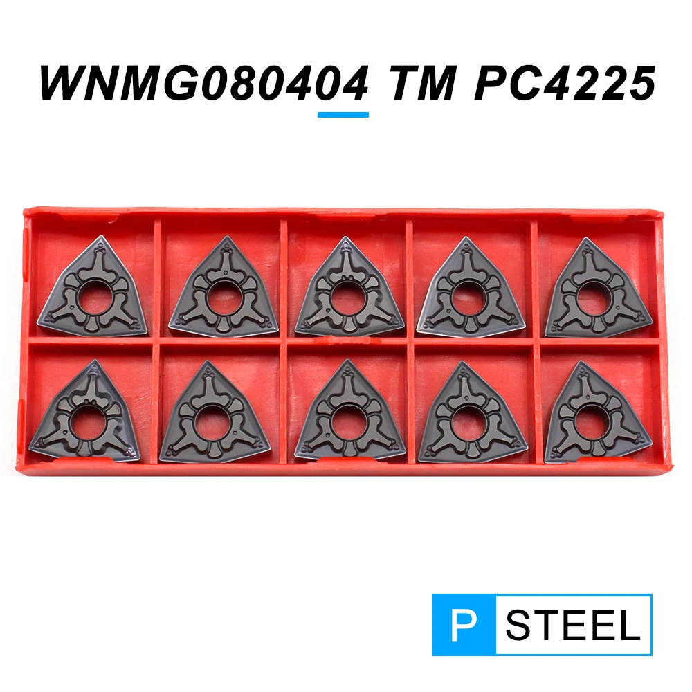 WNMG080404 TM PC4225 Carbide Inserts External Turning Tool WNMG 080404 Tungsten Carbide Blades CNC Lathe Cutter Tools For Steel