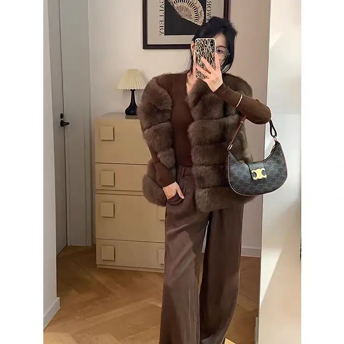 

Vests Waistcoats Thick Womens Waistcoat Formal Autumn Lambswool Draped Lapels Fringed Cottagecore Academia Patchwork Layered Y2K