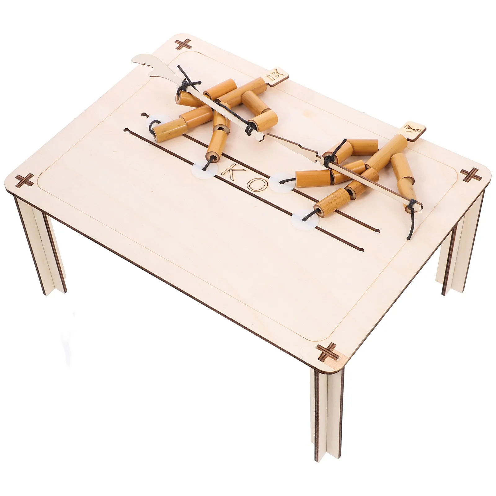 

1Set Bamboo Puppet Kit Flexible Joint Fighting Game Complete Set Bamboo Characters Desktop Table Game Educational Craft Kit