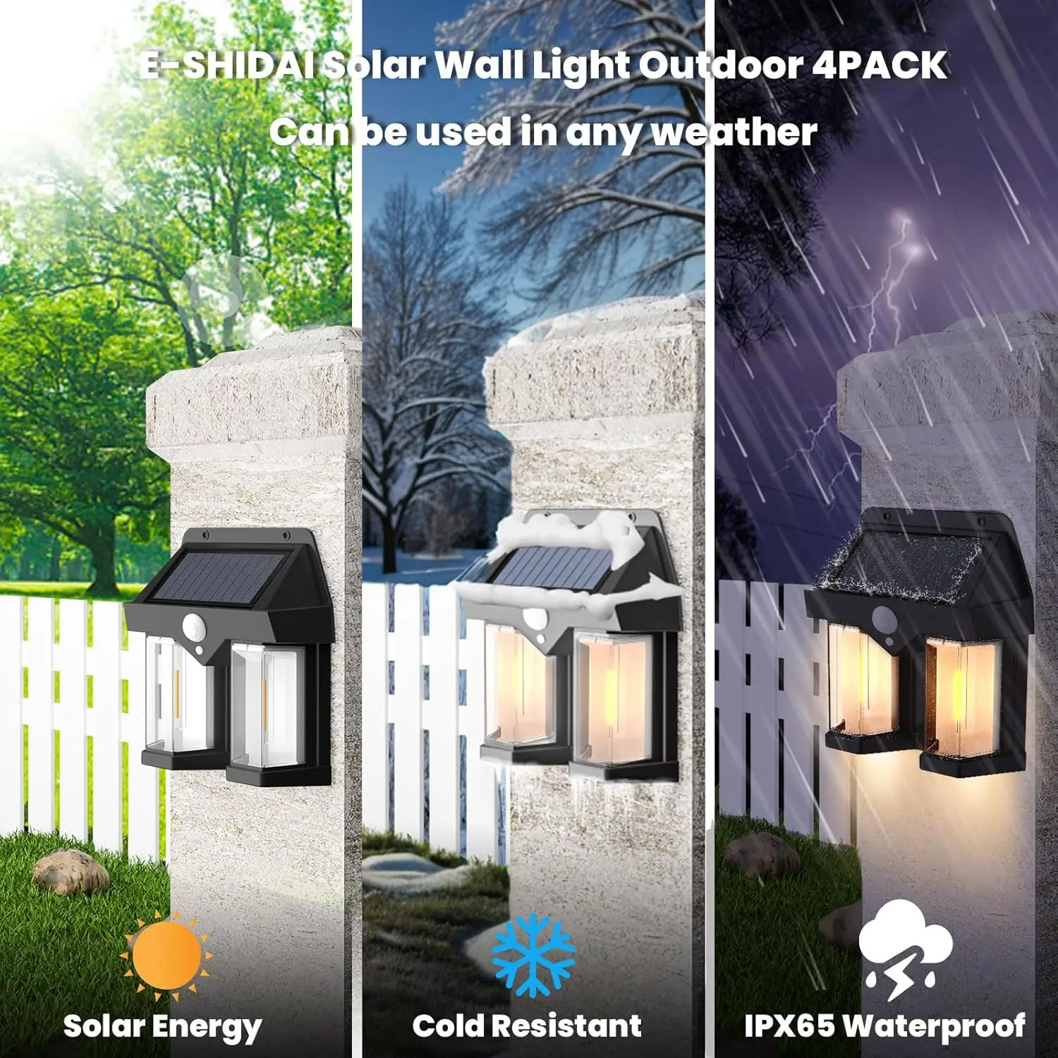 Solar Powered Wall Light Vintage Garden Villa Outdoor Motion Sensor Warm Light Pathway Landscape Lamp Waterproof No Wire Needed view 4