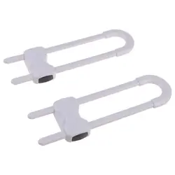 2PCS/Lot Drawer Door Cabinet Cupboard Safety Locks Baby Kids Safety Care ABS Plastic U Shaped Locks Infant Baby Protection