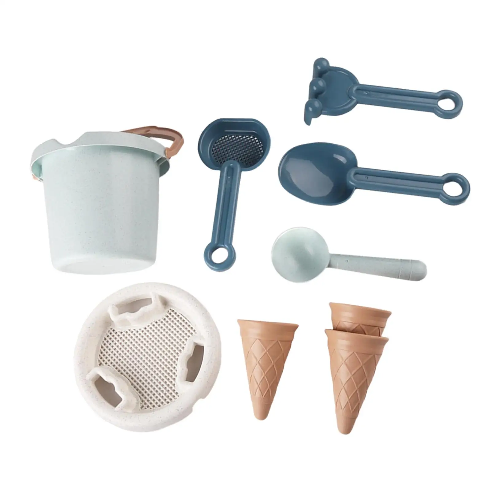 9 pezzi giocattoli di sabbia giocattolo da spiaggia estivo giocattolo educativo giocattolo da spiaggia gelato giocattoli di sabbia per compleanno vasca da bagno cortile giardino