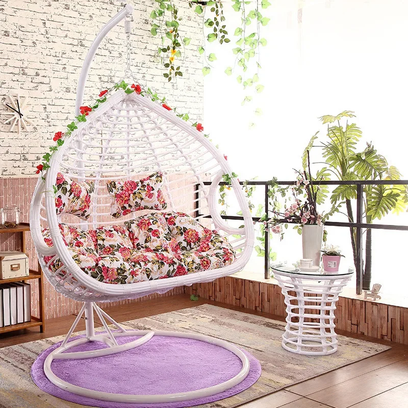 Hot Selling Durable Outdoor Rocking Chair Double Hanging Basket Wicker Chair Bird's Nest Outdoor Swing