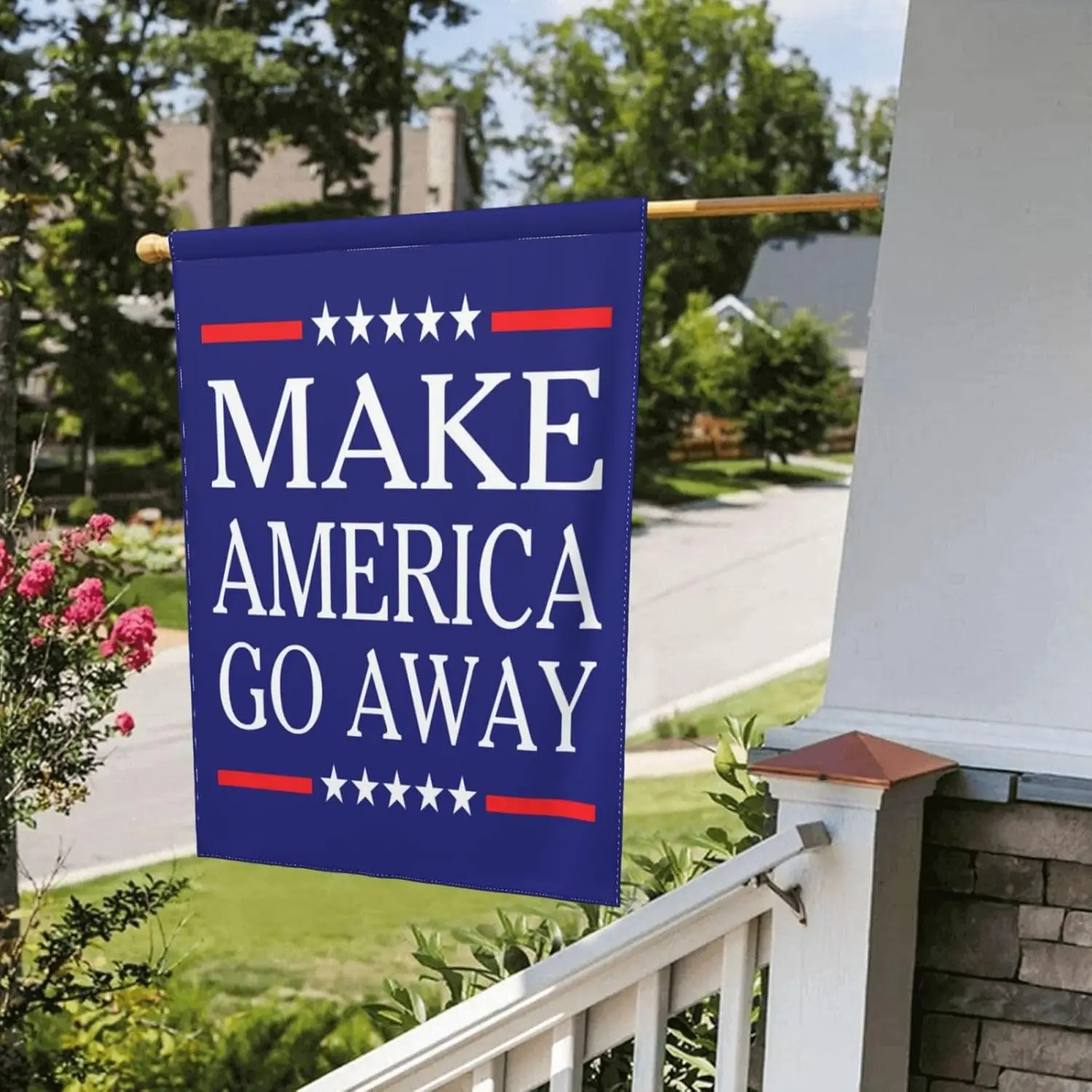 Make America Go Away أعلام للخارج، ديكور الفناء، علم الحديقة مزدوج الجوانب MME