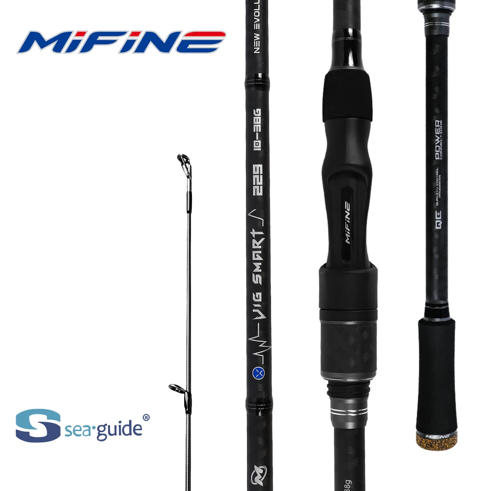 Canne à pêche spinning MIFINE JIG SMART SPIN, poids de leurre 4-18g/10-38g, 2.29M, puissance L/MH, eau salée/eau douce, pour la pêche au bar, pointe tubulaire