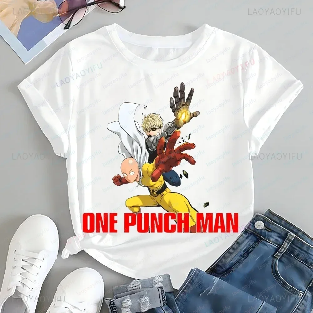 One Punch Saitama Printed T-shirt Top Saitama Trend Harajuku Short Sleeve Unisex Shirt Pattern Large T-shirt