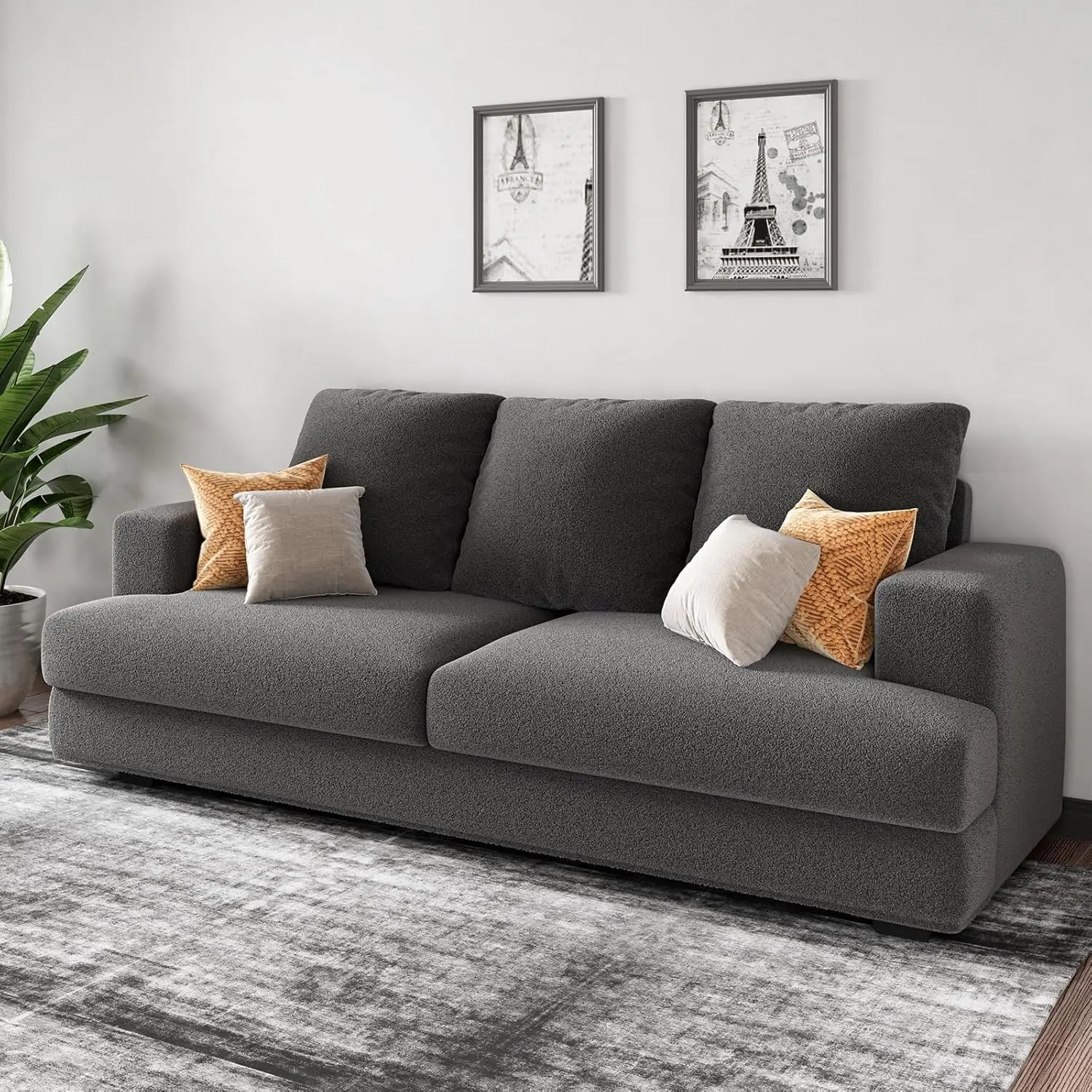 Vanacc Sofa, 3 Seater Comfy Couch Sofa- Extra Deep Seated Oversized Sofa, 97