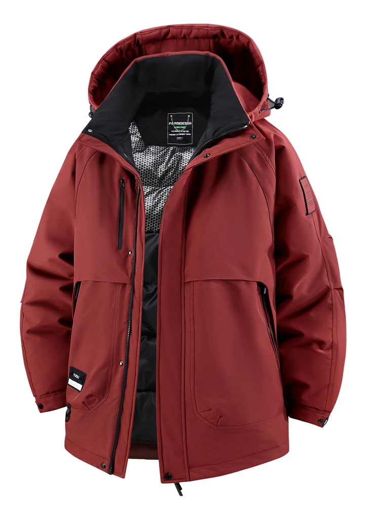 

Очень большая мужская пуховая хлопковая куртка средней длины Thiened, морозостойкая ветровка больших размеров для полных людей, хлопковое пальто