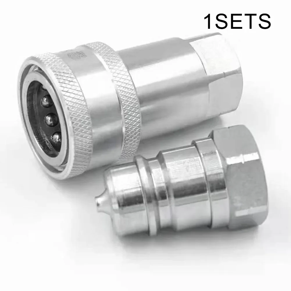 Carbon Steel Quick Release Fitting With NPT Thread Size For ISO A Hydraulic Coupling Connector Compatible Agricultural Machinery