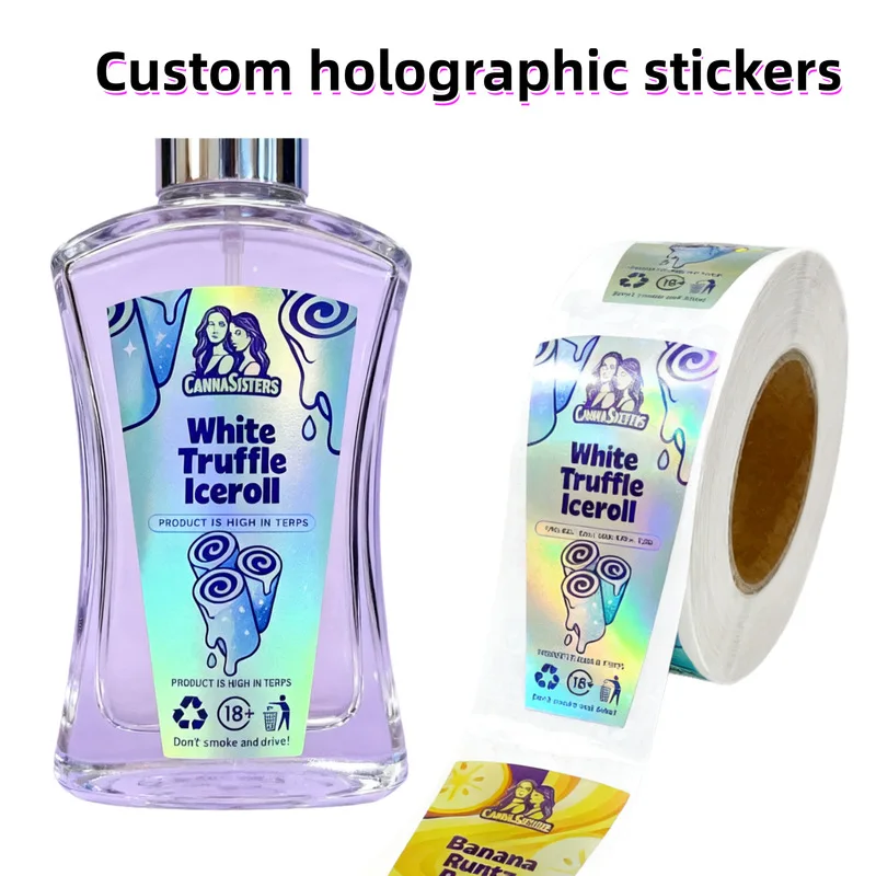 Maßgefertigte Holographische Shampoo-Körperpflege Wasserfeste Vinyl-Aufkleber Regenbogen-Farbwechsel Flaschen-Selbstklebeetiketten – Detail 4