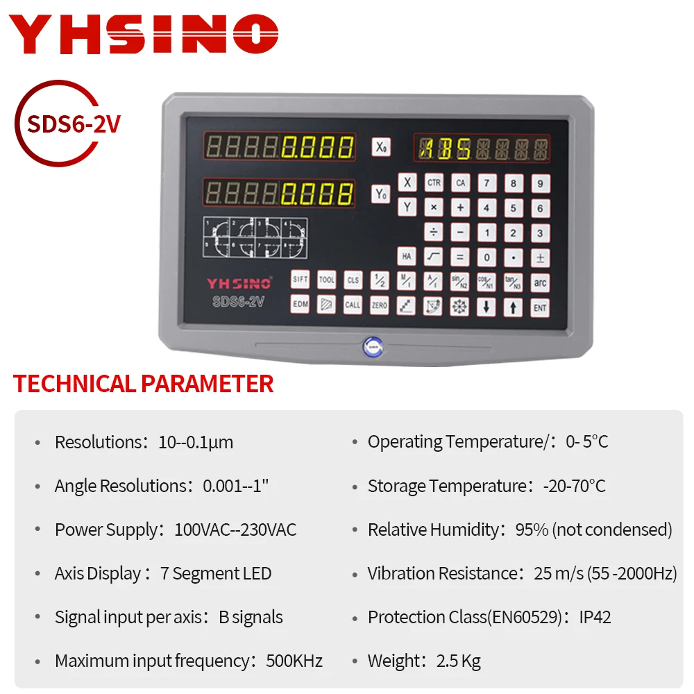 Arrivo veloce YHSINO/KA300/KA500Linear scala Encoder SDS6-2V metallo lettura digitale tornio mulino Dro risoluzione 5μm lunghezza del lavoro 1020