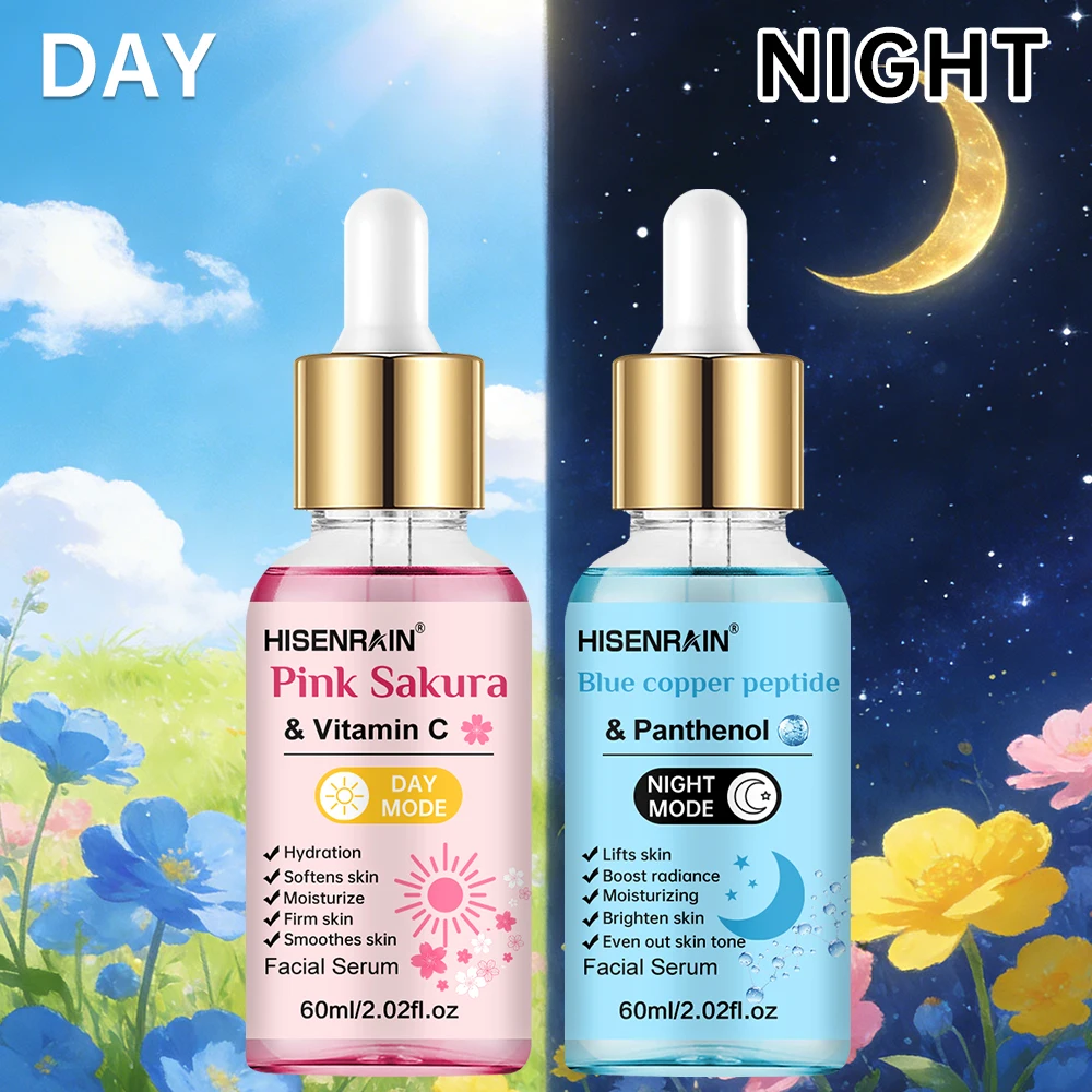 HISENRAIN 2pcs Retinol Essence Set Day And Night Deep Hydration Skin Tightening Brightening Easy Absorption Anti-Aging Skincare