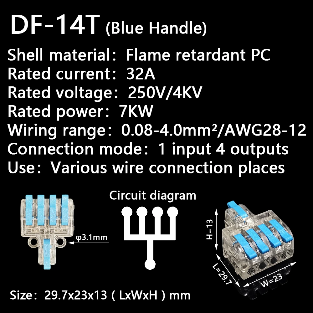 Mini Snelle Wire Cable Connectors Universele Compact Dirigent Lente Splicing Bedrading Connector Push-In Terminal Block 93/63