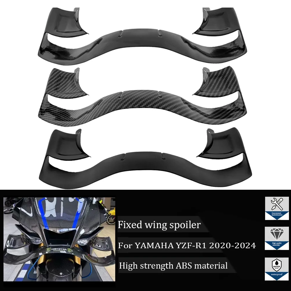 

Motorcycle Fixed Wing Spoiler For YAMAHA YZF-R1 2020-2024 Front Aerodynamic Wing Side Winglet Windshield Wing Aileron