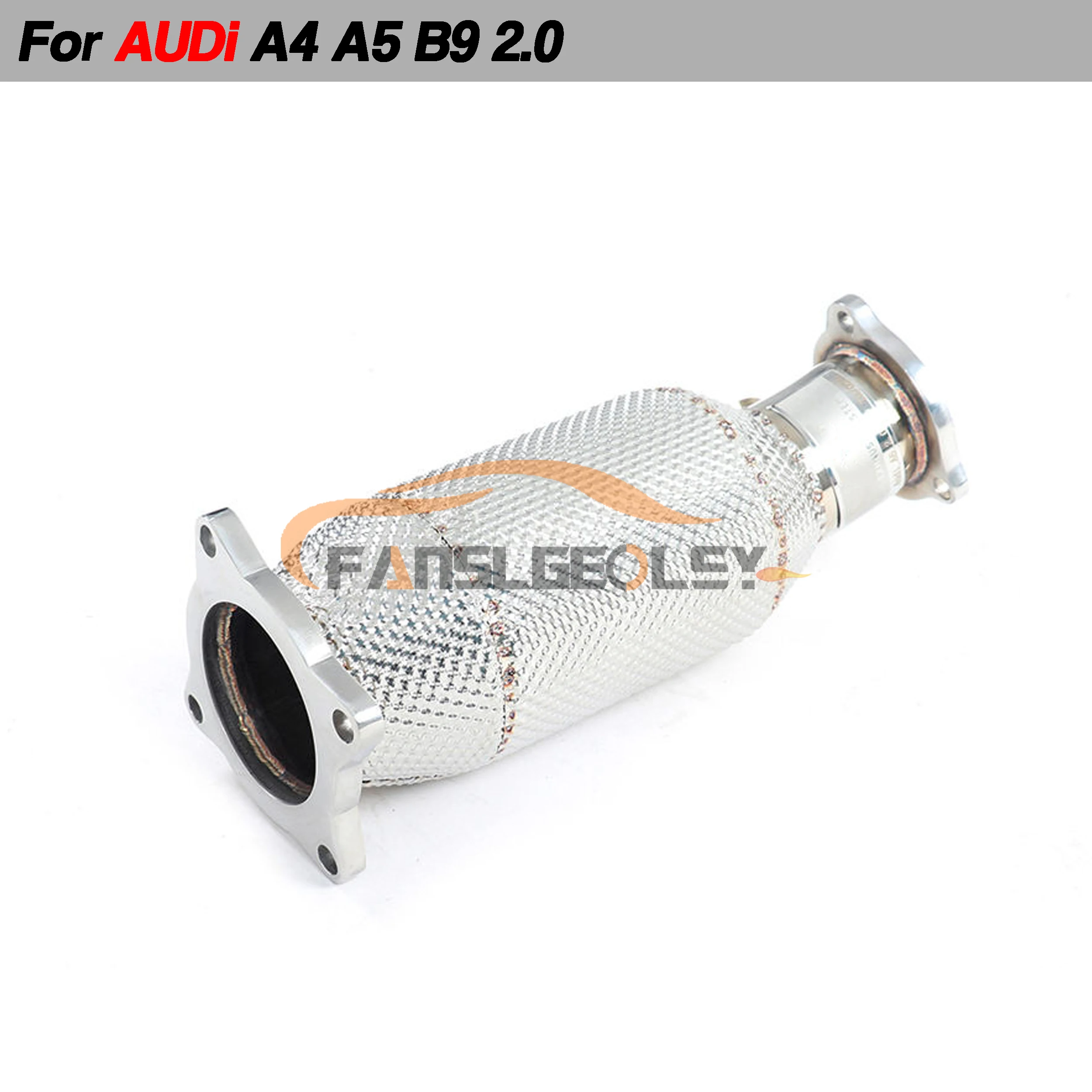 

For AUDi A4 A5 B9 2.0 Steel Downpipe Performance Exhaust System With Heat shield and catalytic converter Headers