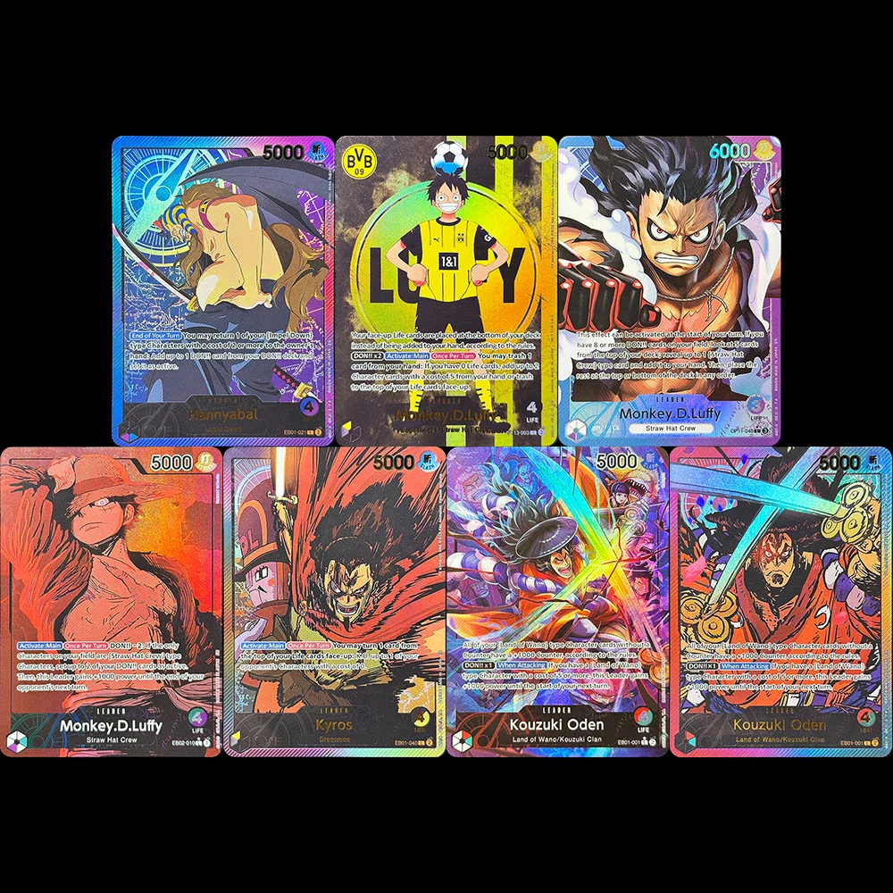 One Piece English OPCG EB01 Leader Foil Texture Proxy Game Cards  Monkey.D.Luffy Hannyabal Kouzuki Oden Collectible Toys Gifts