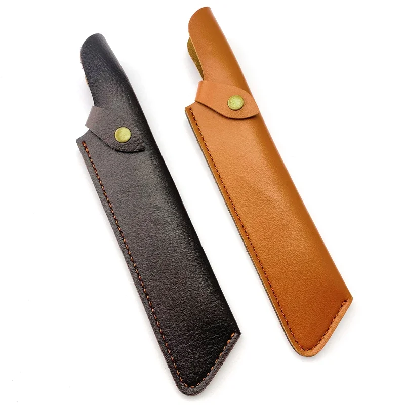 1piece Cowhide Cow Leather Portable Fixed Blade Straight Knife Scabbard Sheath Pants Holder Storage Bag with Brass Buckle