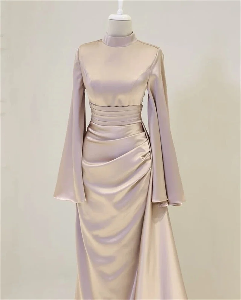 JDYカスタムバーガンディサテンラッフル高級イブニングドレスモダンスタイルウェディングパーティガウン