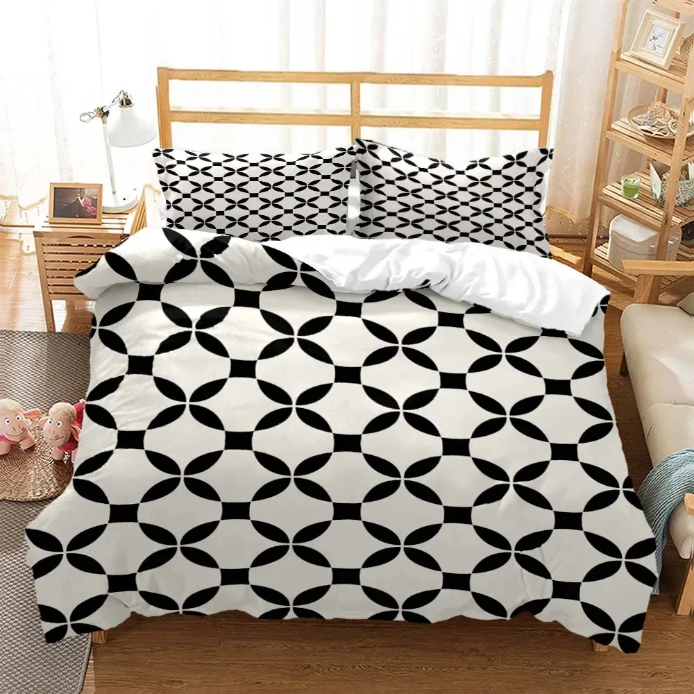 

Gitter Chessboard Nordic style 3D printed bedding Queen bedding set Customized King size bedding set Soft and comfortable