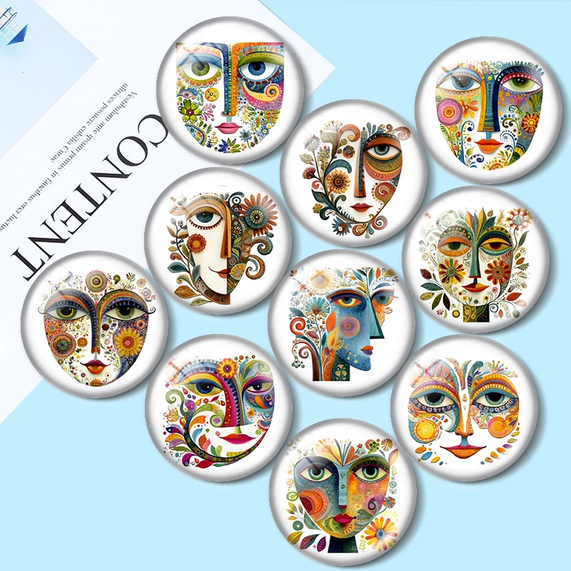 

Абстрактные лица Clipart 10 шт. 12 мм/18 мм/20 мм/25 мм круглый фотостекло кабошон демонстрационная плоская задняя часть изготовление выводов