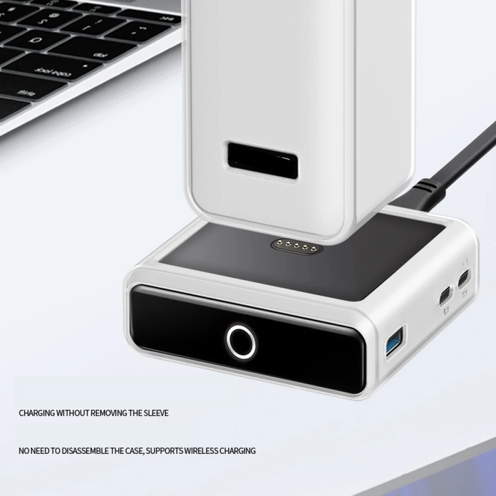 for Anker Prime Bank 100W Charger Dock Power Protective Case Dirt and Dust Resistant Sleeve Transparent White Gray Black