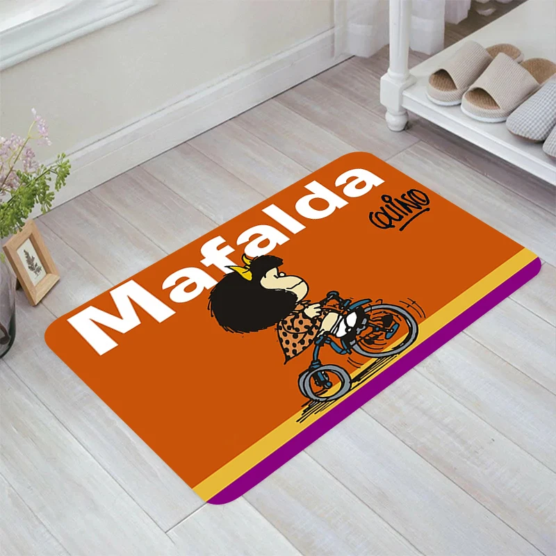 Mafalda Cartoon Floor Mat Doormat Entrance Door Living Room Kitchen Rug Balcony Rugs Carpets Home Foot Carpet Mats Bathroom Bath