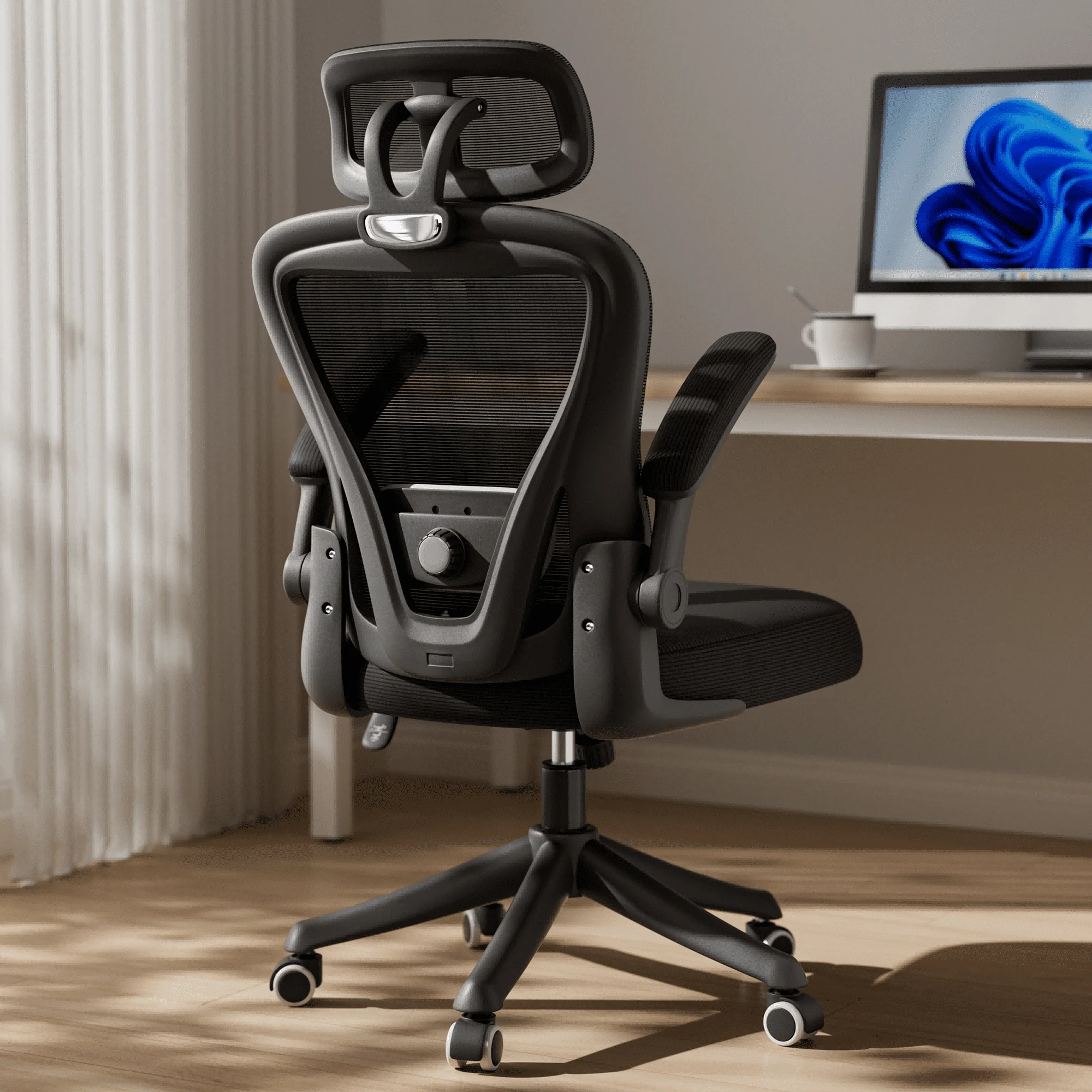 

Ergonomic Office Chair, High Back Headrest Computer Desk Chairs with Wheels, Swivel Office Chair with Arm For Adult