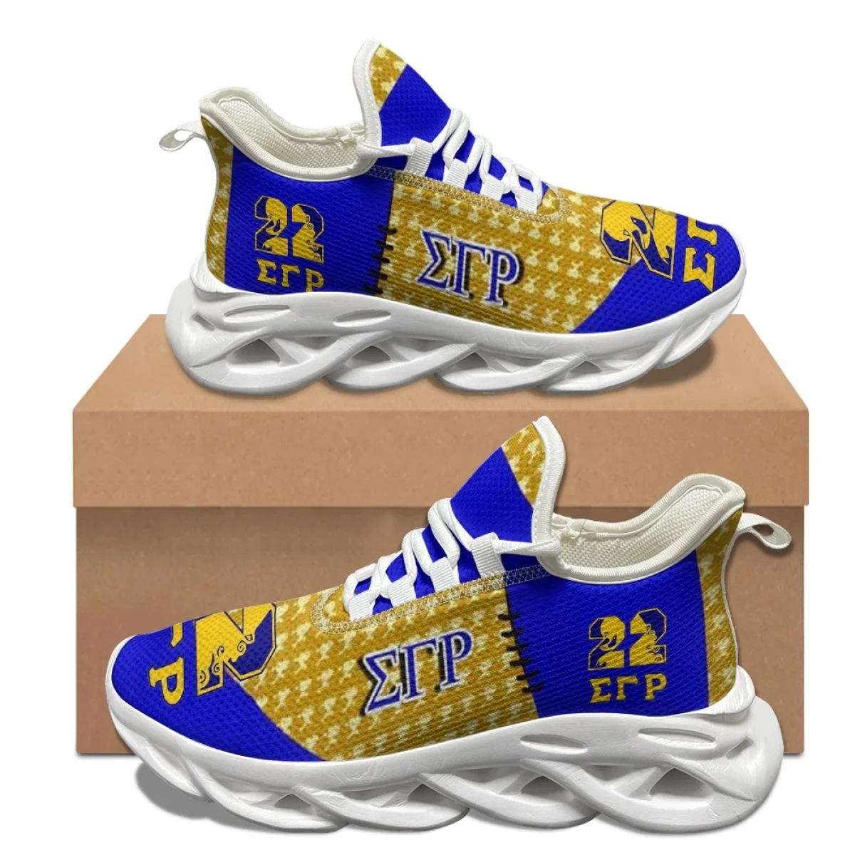 Breathable Female Platform Lace-Up Swing Shoes Sigma Gamma Rho Print Comfortable Lightweight Running Shoes Non-Slip Sneakers
