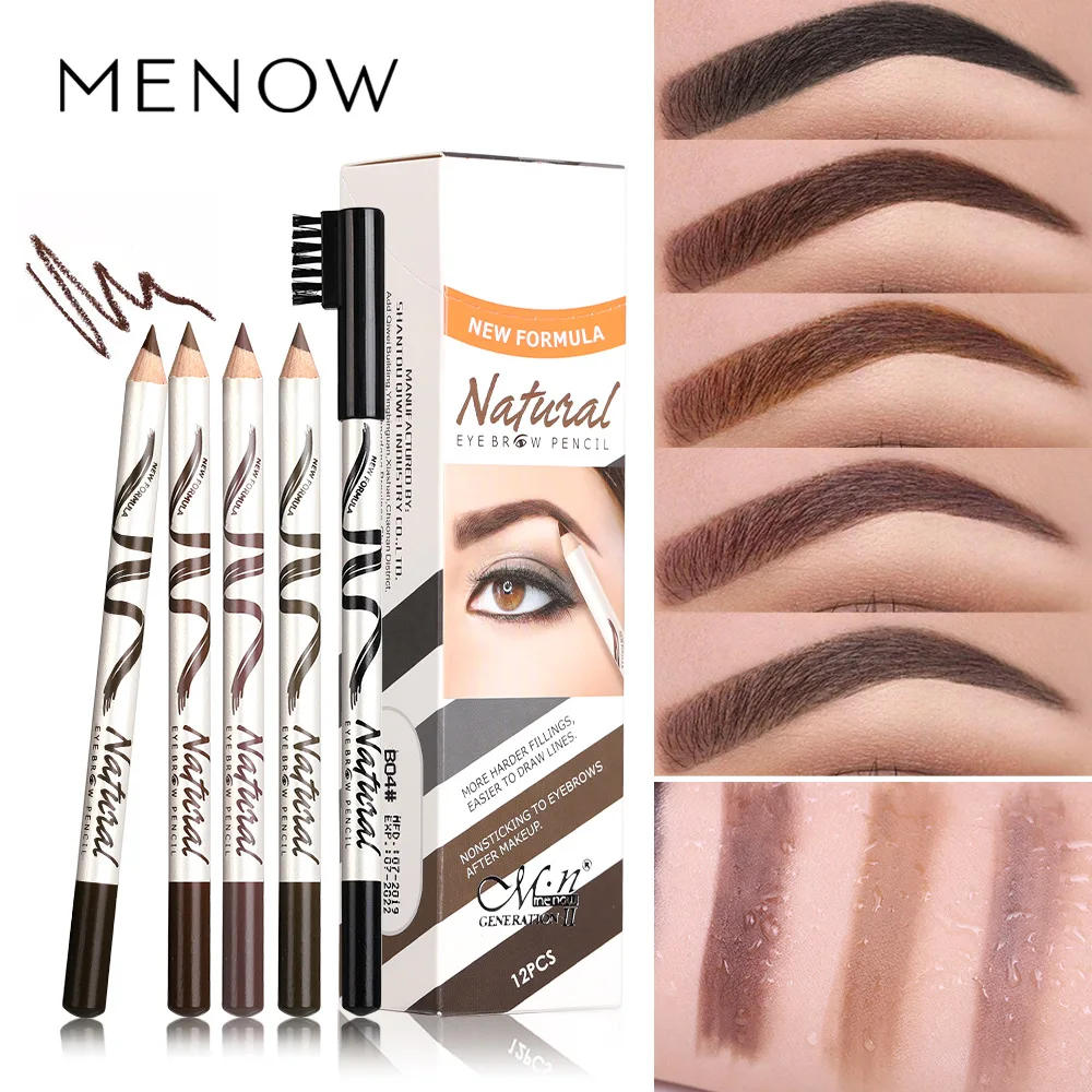 2pcs กันน้ําเครื่องสําอางค์ Eye Brow ดินสอห้าสีธรรมชาติคิ้วสีผสมยาวนานทนทานดินสอเขียนคิ้วนิเวศน์