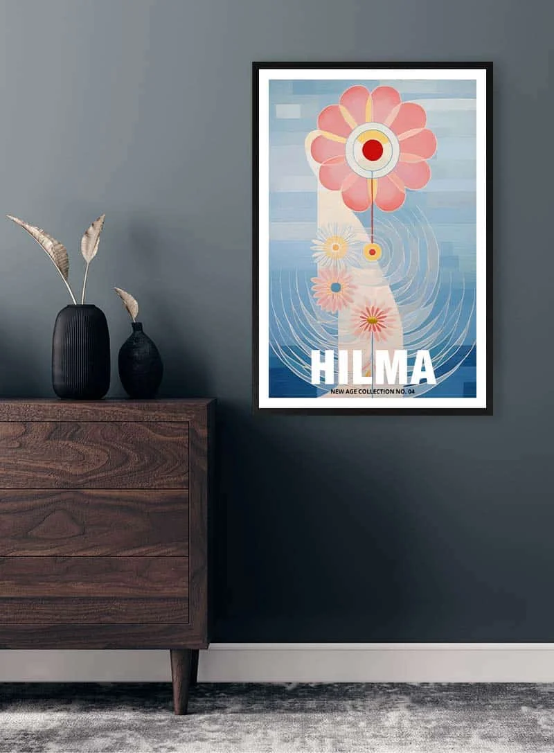 Hilma New Age Wall Art Print, Floral Abstract Decor Painting, Spiritual Poster, Modern Artwork for Living Room and Bedroom