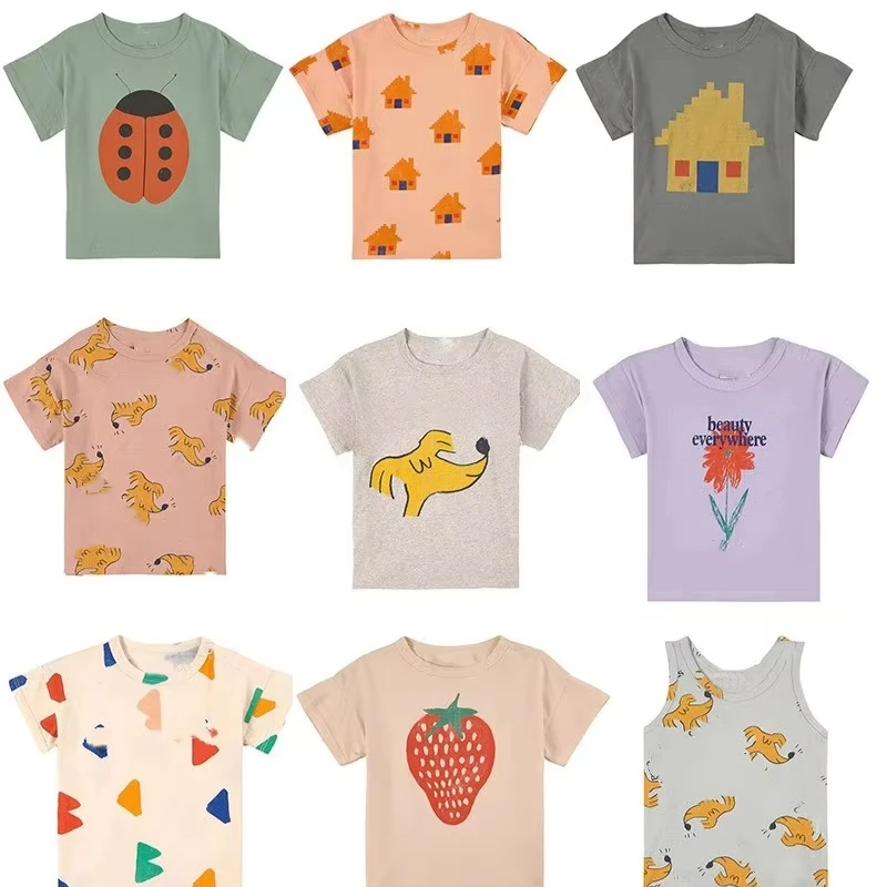 Kids T-Shirts Baby Boys New Summer BC Toddler Girls Clothes Cute Print Short Sleeve T Shirt Children Cotton Fashion Tops Tees